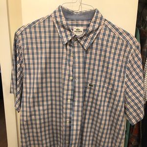 Lacoste Plaid Short Sleeve collared top Men’s Large 44